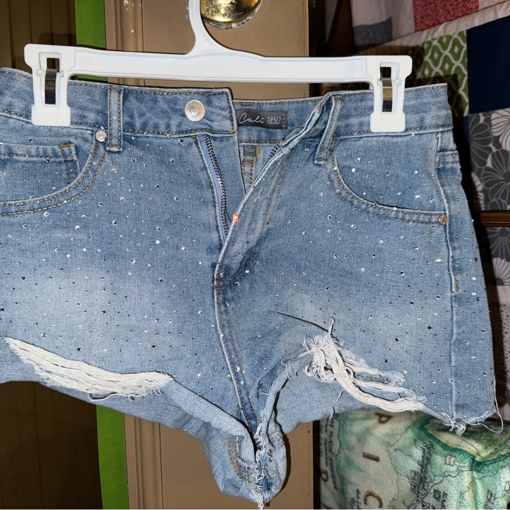 Women's Distressed Blue Jean Shorts